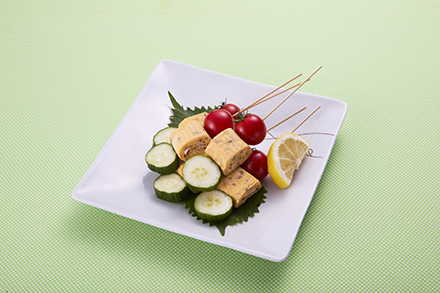 青ジソとじゃこの細巻き卵